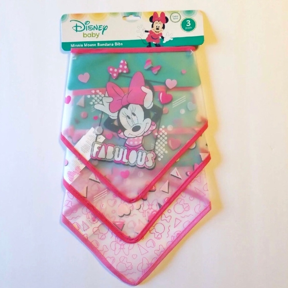 DISNEY BABY MINNIE MOUSE BANDANA BIBS SET